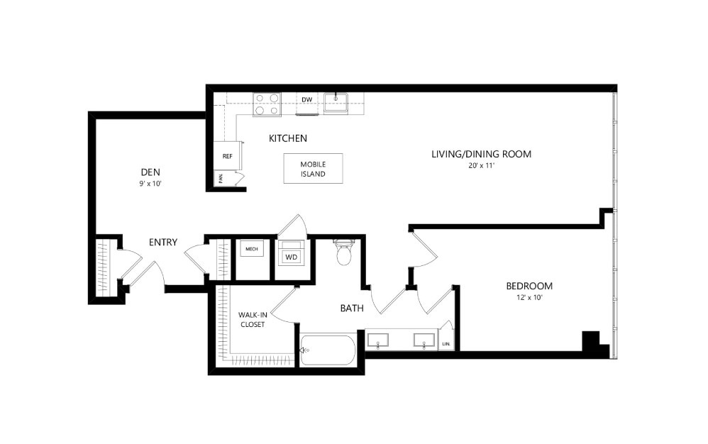Live Park One Bedroom Apartment -- Patio/Balcony in select apartments