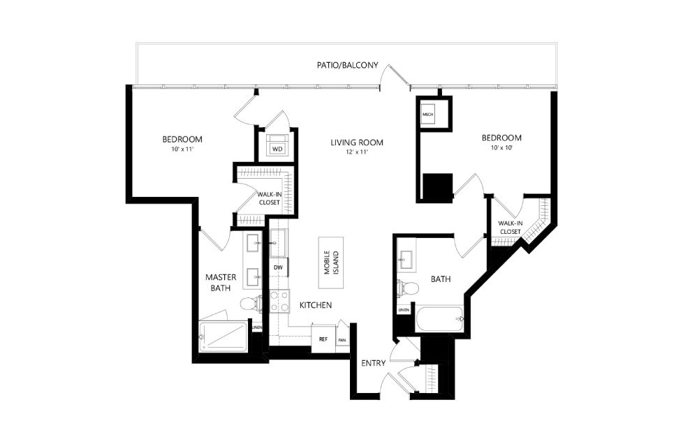 Live Park Two Bedroom Apartment -- Patio/Balcony in select apartments